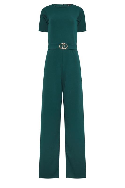 LTS Tall Women's Forest Green Belted Scuba Wide Leg Jumpsuit | Long Tall Sally 5