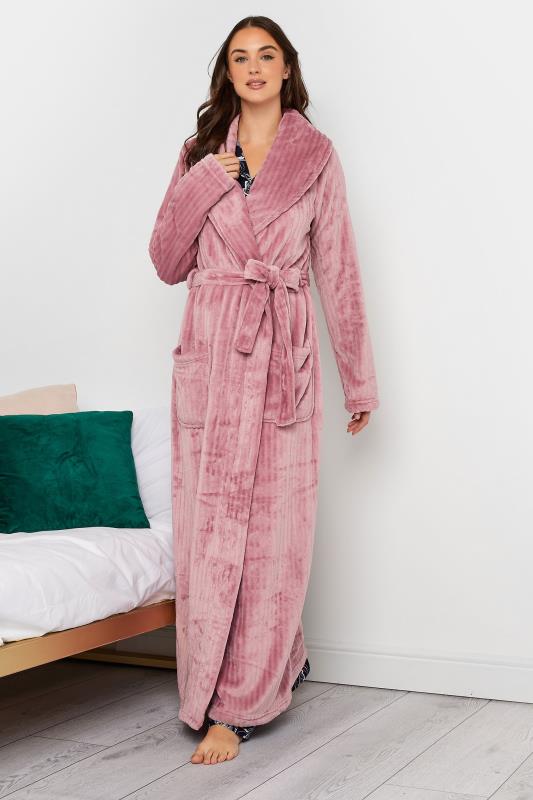 Tall  LTS Tall Pink Ribbed Maxi Dressing Gown