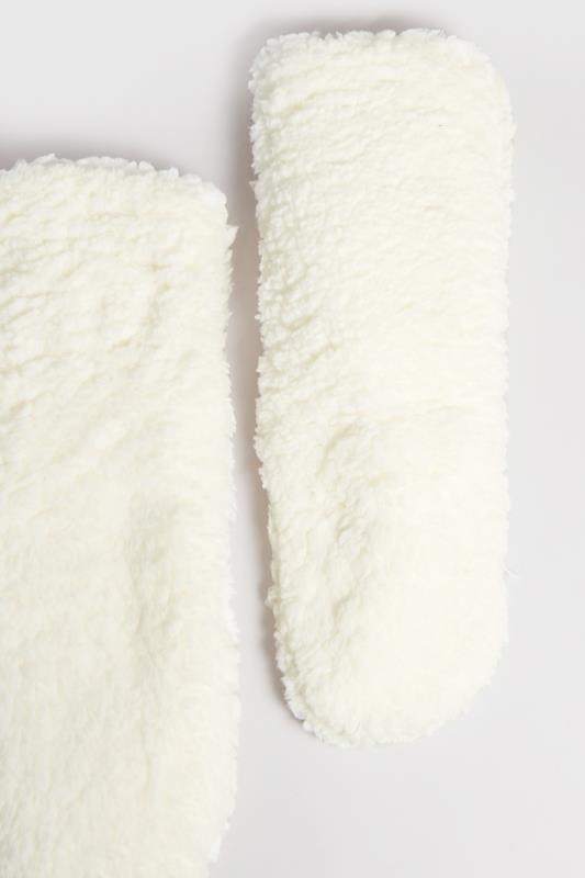 White Fluffy Slipper Socks | Yours Clothing  4