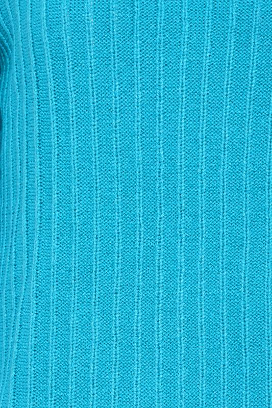 LTS Tall Women's Turquoise Blue Ribbed Long Sleeve Knit Jumper | Long ...