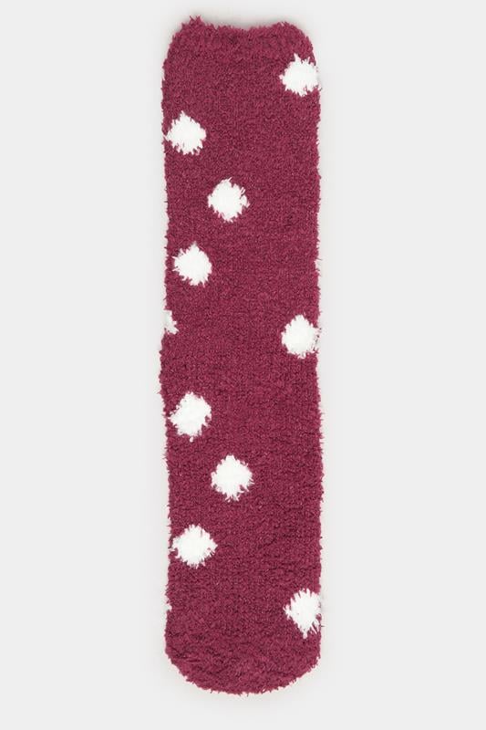 2 PACK Grey & Red Reindeer Fluffy Bed Socks | Yours Clothing 8