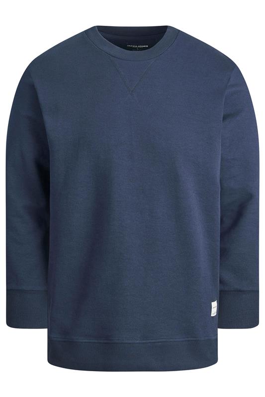 JACK & JONES Navy Blue Crew Sweatshirt | BadRhino 2