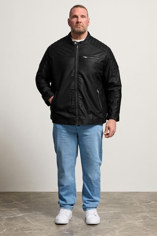 JACK & JONES Big & Tall Black Rocky Jacket | BadRhino 1