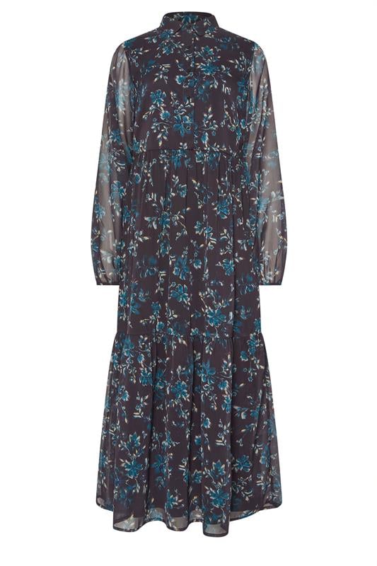 LTS Tall Purple Floral Tiered Midaxi Dress | Long Tall Sally 1