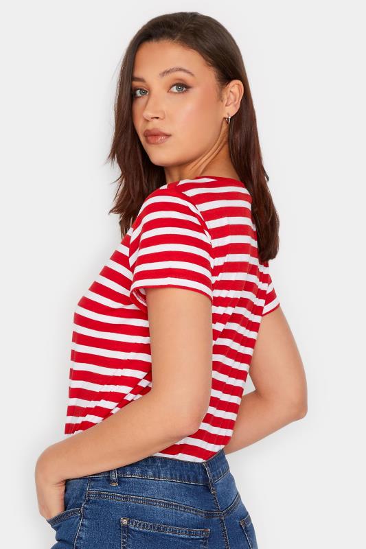 LTS Tall Women's Red Stripe V-Neck T-Shirt | Long Tall Sally 3