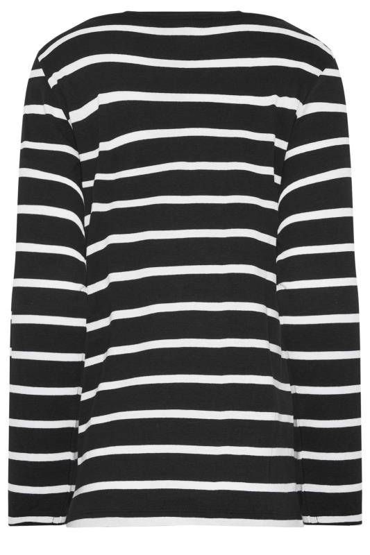 LTS Tall Women's Black Stripe Long Sleeve Cotton T-Shirt | Long Tall Sally 8