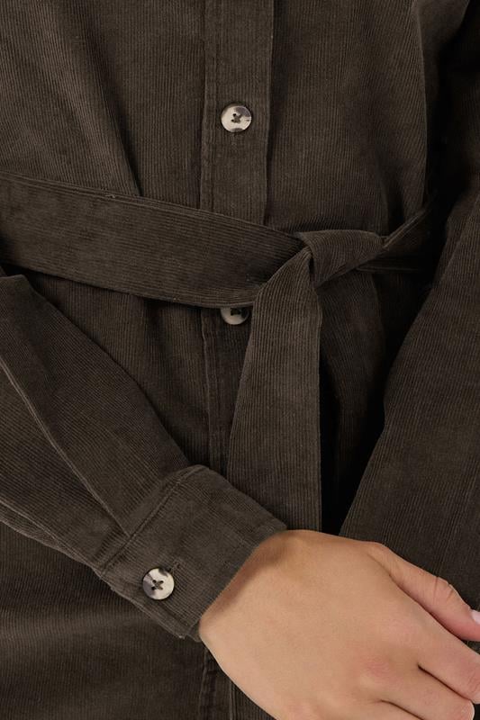 LTS Tall Chocolate Brown Cord Shirt Dress | Long Tall Sally 4