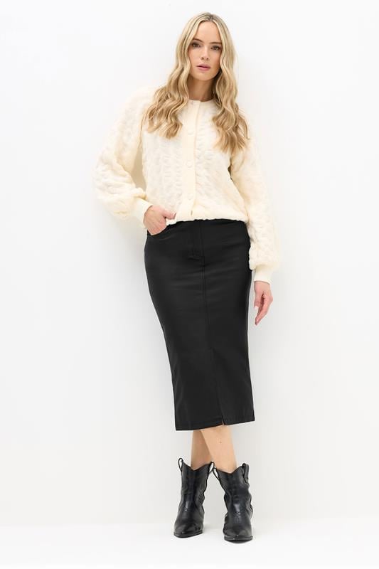 LTS Tall Black Coated Front Slit Skirt | Long Tall Sally 1