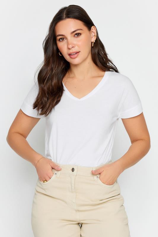 LTS PREMIUM Tall Womens White V-Neck T-Shirt | Long Tall Sally 1