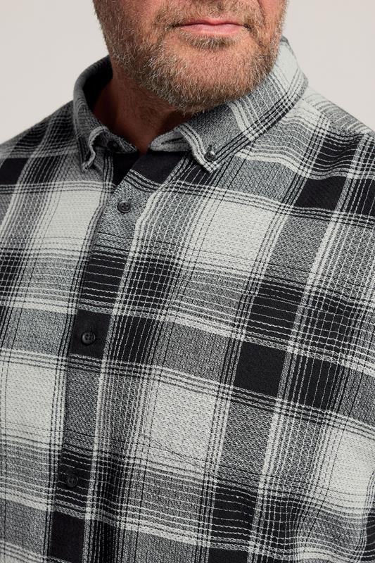 BadRhino Big & Tall Black Check Long Sleeve Shirt | BadRhino 4