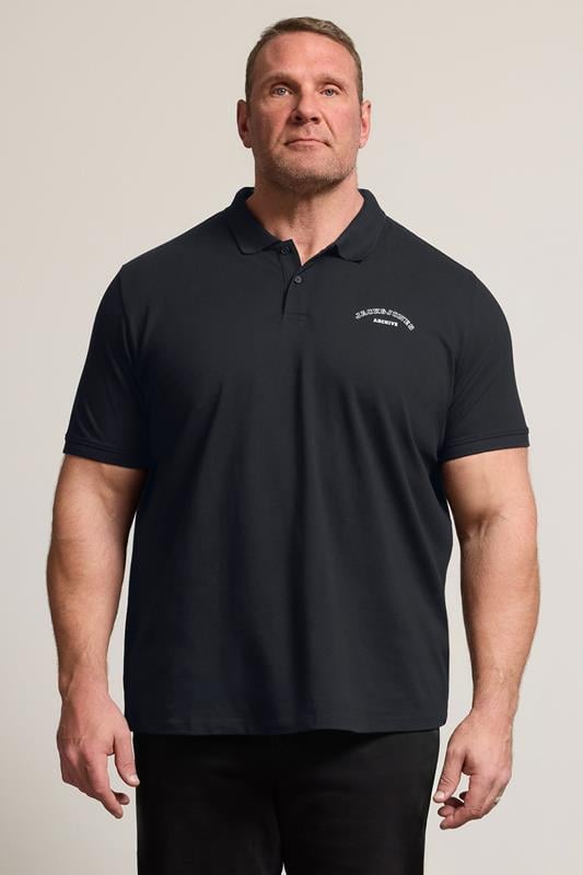 JACK & JONES Big & Tall Black Archive Polo Shirt