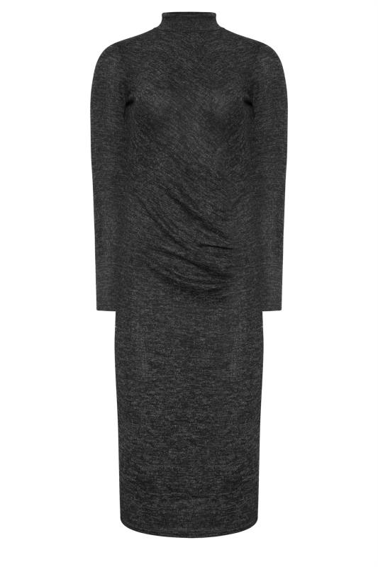 LTS Tall Women's Charcoal Grey Ruched Midi Dress | Long Tall Sally  5