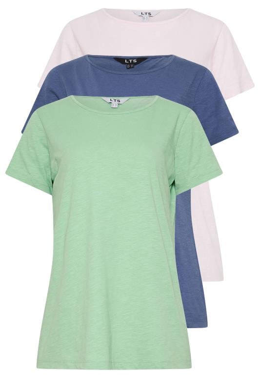 LTS Tall 3 PACK Pink & Blue Scoop Neck T-Shirts 8