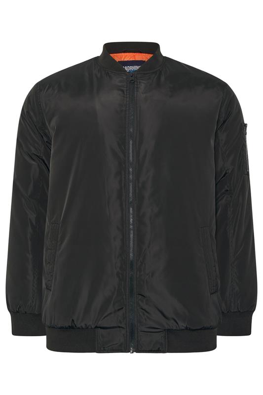  BadRhino Big & Tall Black Zip Through Bomber Jacket | BadRhino 7