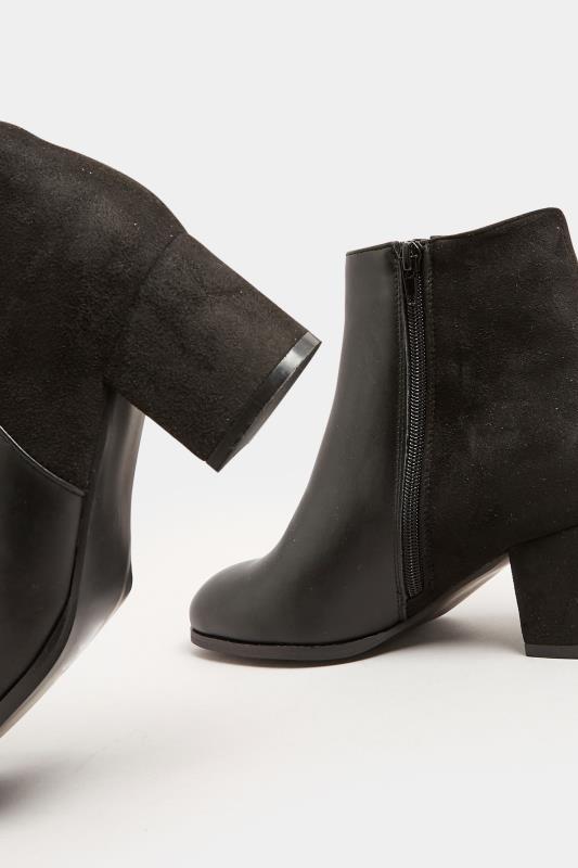 Black Faux Leather Heeled Ankle Boots in E Fit & EEE Fit 4