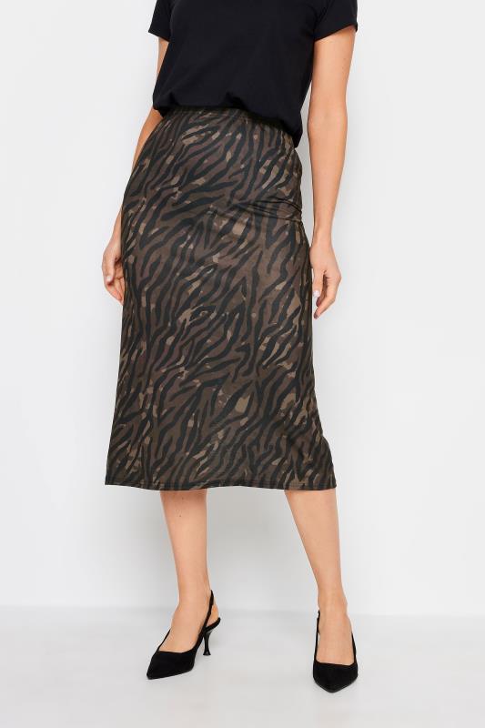LTS Tall Womens Chocolate Brown Animal Print Midi Skirt | Long Tall Sally 2