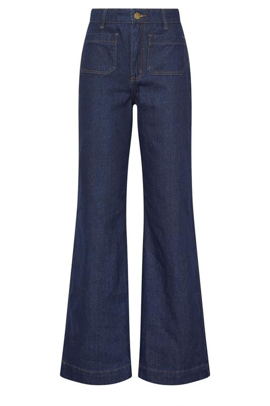 LTS Tall Women's Women's Indigo Blue Pocket Wide Leg Cotton Jeans | Long Tall Sally 5