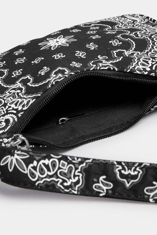 Black Paisley Print Shoulder Bag | Yours Clothing 5