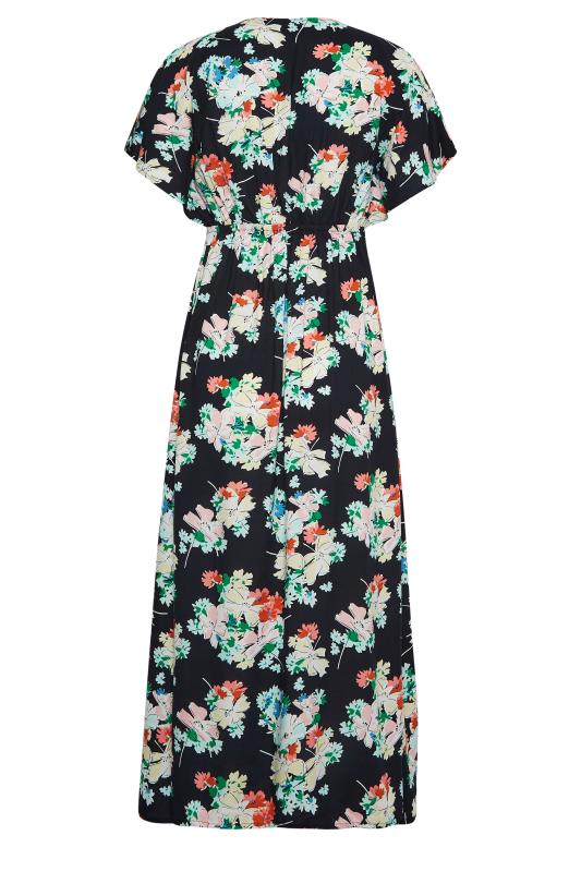 LTS Tall Women's Black Floral Print Split Front Midaxi Dress | Long Tall Sally 7