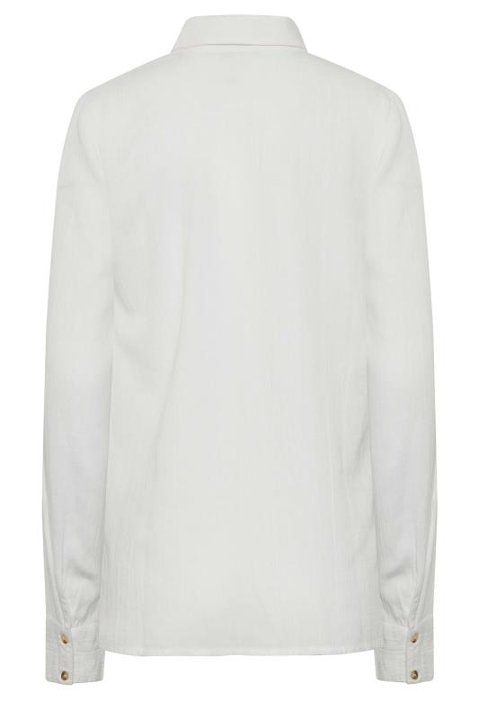 LTS Tall White Long Sleeve Linen Blend Shirt | Long Tall Sally  7