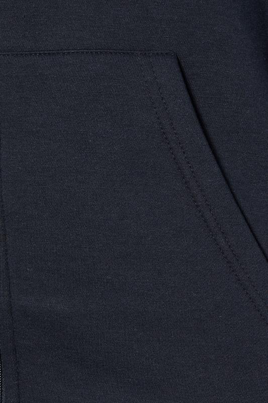 BadRhino Big & Tall Navy Blue Borg Lined Zip Through Hoodie | BadRhino 7