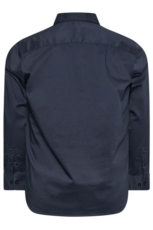BadRhino Big & Tall Navy Blue Stretch Long Sleeve Shirt | BadRhino 4