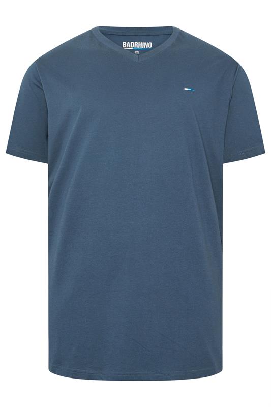 BadRhino Big & Tall Navy Blue 5 Pack Extra Long V-Neck T-Shirts | BadRhino 7