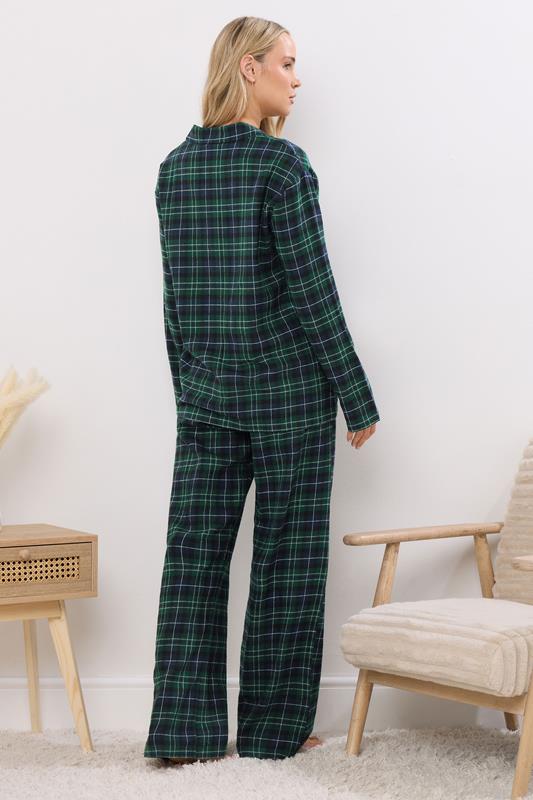 LTS Tall Navy Blue & Green Cotton Check Pyjama Set | Long Tall Sally 4