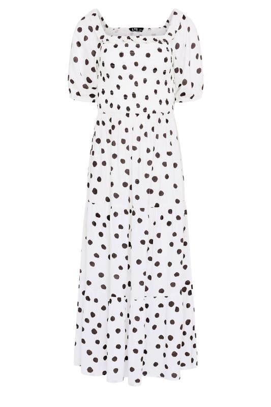 LTS Tall Women's White Polka Dot Midi Dress | Long Tall Sally  6