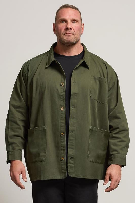 Men's  BadRhino Big & Tall Khaki Green Overshirt