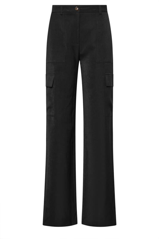 LTS Tall Black Tailored Cargo Pocket Trousers | Long Tall Sally 5