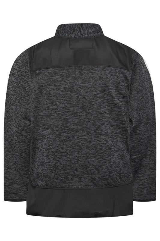Kam Big & Tall Black Twisted Marl Fleece Jacket | BadRhino 5