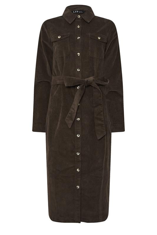 LTS Tall Chocolate Brown Cord Shirt Dress | Long Tall Sally 5