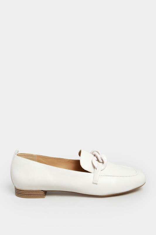 LIMITED COLLECTION Ivory White Chain Loafers In Wide E Fit | Yours Clothing 3