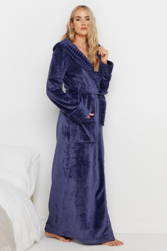 Tall  LTS Tall Purple Ribbed Trim Dressing Gown