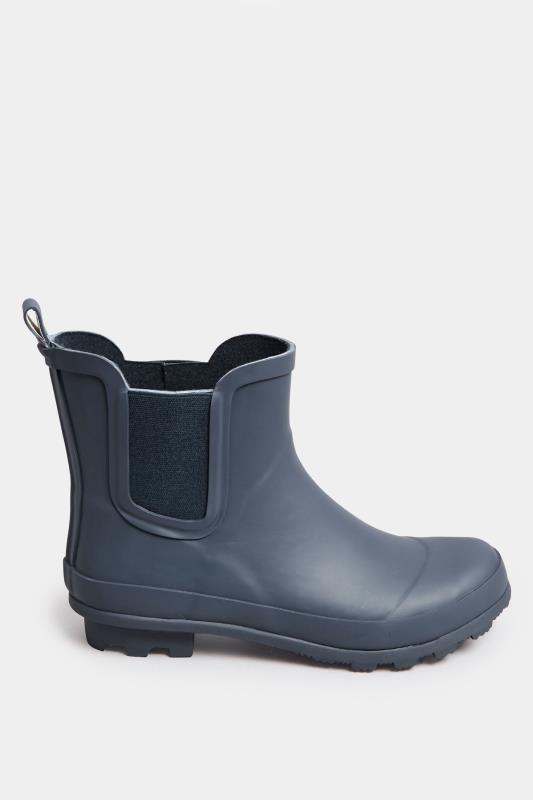Navy Blue Chelsea Wellies In Wide E Fit | Yours Clothing 3