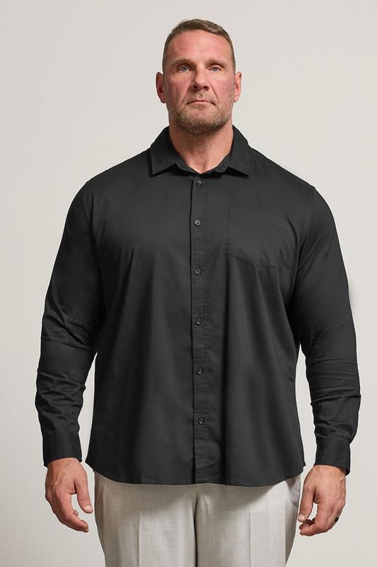 BadRhino Big & Tall Black Stretch Long Sleeve Shirt