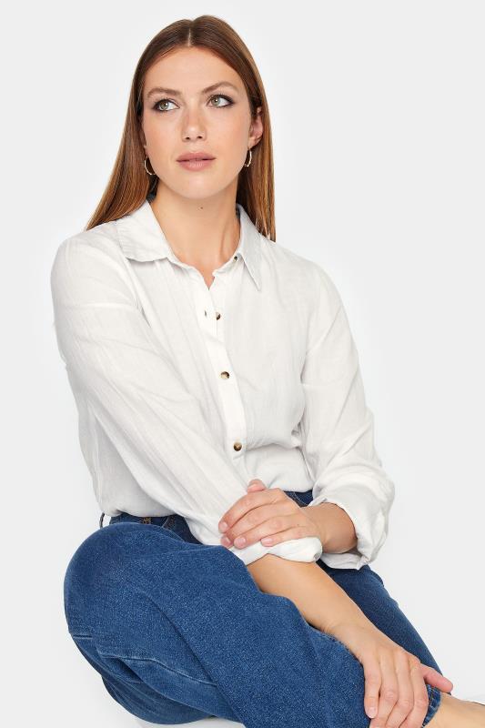 LTS Tall White Long Sleeve Linen Blend Shirt | Long Tall Sally  4