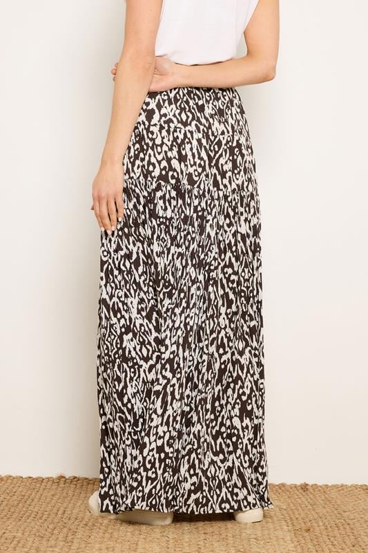 LTS Tall Women's Chocolate Brown Abstract Tiered Maxi Skirt | Long Tall Sally 2