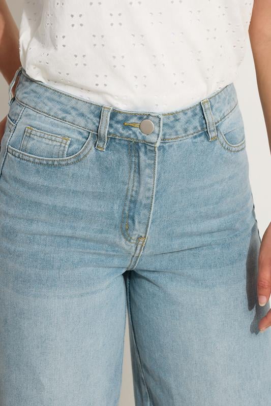 LTS Tall Blue Light Wash Wide Leg Palazzo Jeans | Long Tall Sally 5