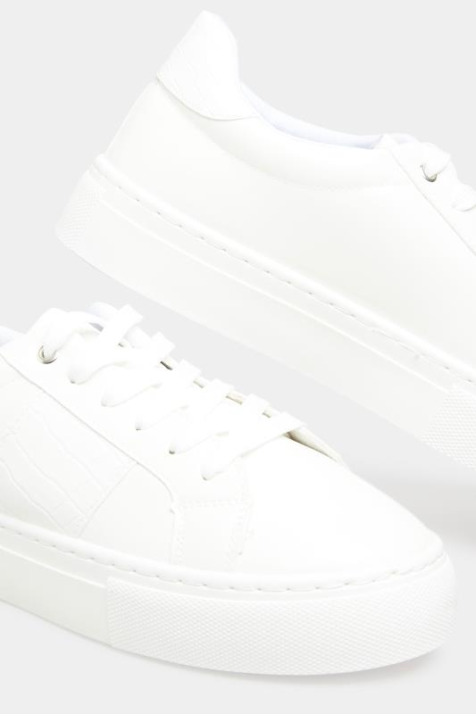 White Stripe Platform Trainers In Extra Wide EEE Fit | Yours Clothing 5