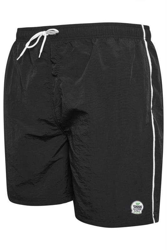 D555 Big & Tall Black Full Length Swim Shorts  4