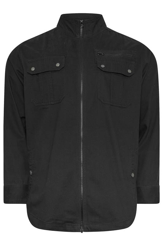 BadRhino Big & Tall Black Cotton Zip Through Jacket | BadRhino 6