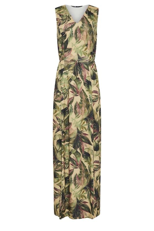LTS Tall Women's Green Tropical Tie Waist Maxi Dress | Long Tall Sally 5