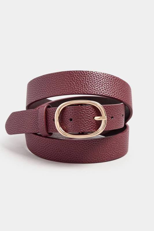 LTS Burgundy Red Oval Buckle Belt | Long Tall Sally 2