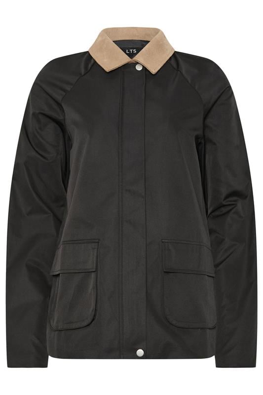 LTS Tall Women's Black Contrast Collar Barn Jacket | Long Tall Sally 6