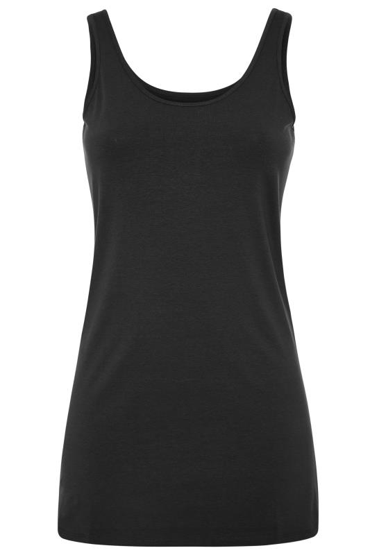 LTS MADE FOR GOOD Black Cotton Longline Vest Top | Long Tall Sally  5