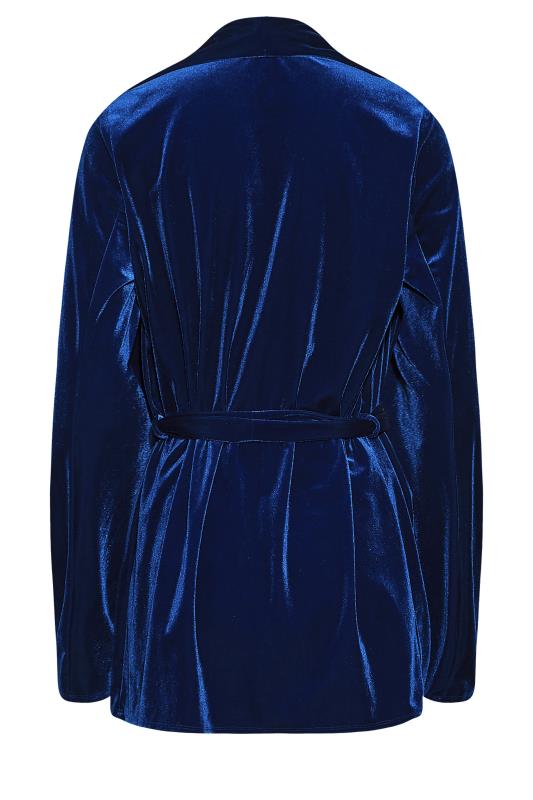 LTS Tall Women's Bright Blue Velvet Belted Blazer | Long Tall Sally 7