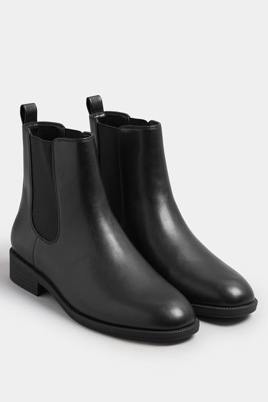 LTS Black Chelsea Ankle Boots In Standard Fit | Long Tall Sally 2