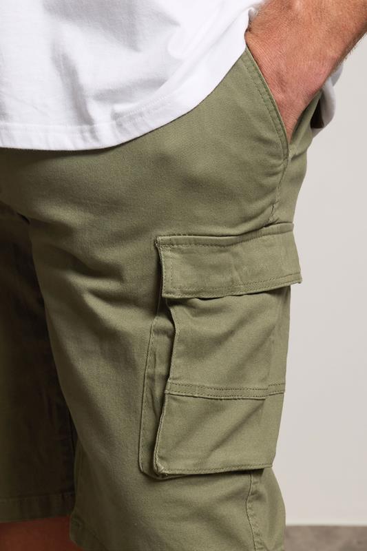 BadRhino Khaki Green Stretch Cargo Shorts | BadRhino 4